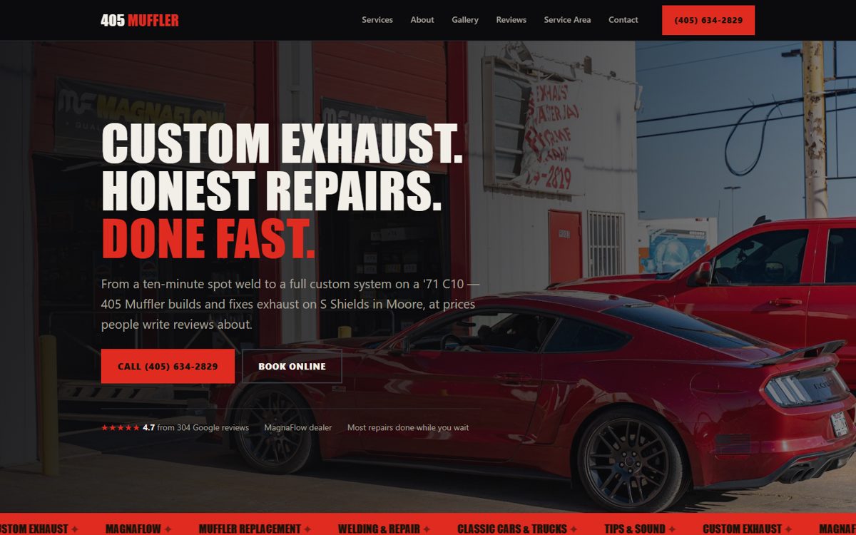 405 Muffler website by Web405