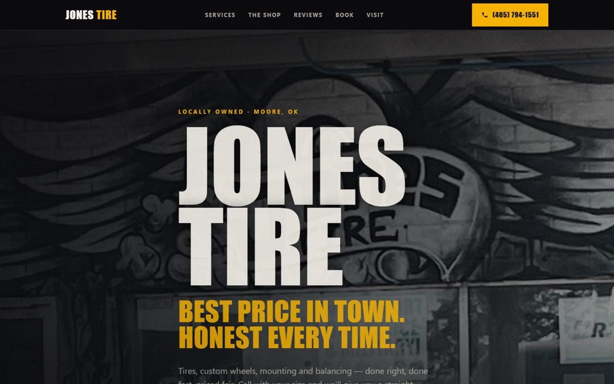 Jones Tire website by Web405